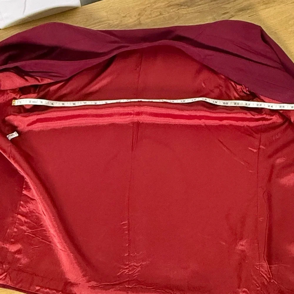 Vintage Christian Dior Separates red 100% Wool oversized Blazer Jacket size 8